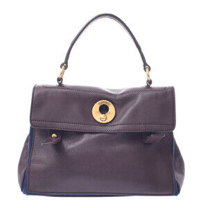 SAINT LAURENT Muse Two Bag Bordeaux Navy Blue Calfskin Handbag